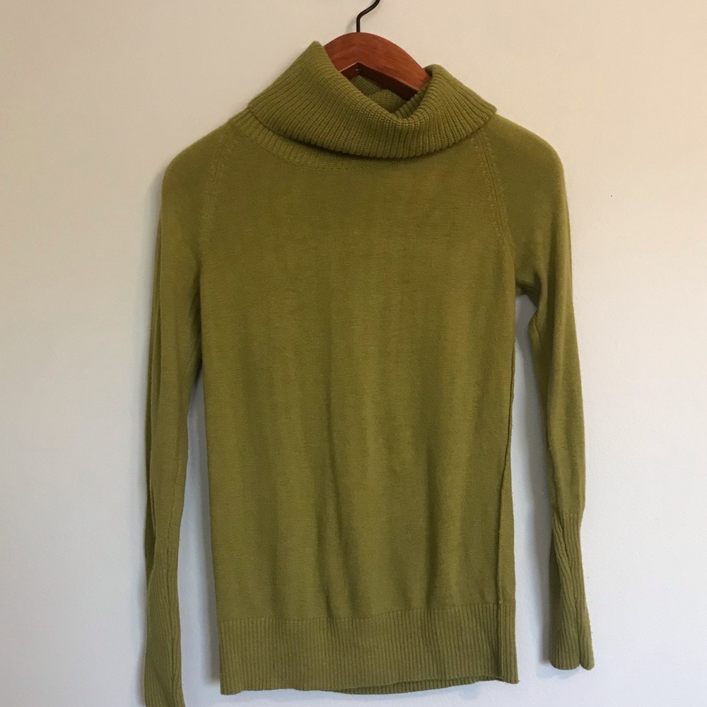 LOFT green cowl neck sweater XS